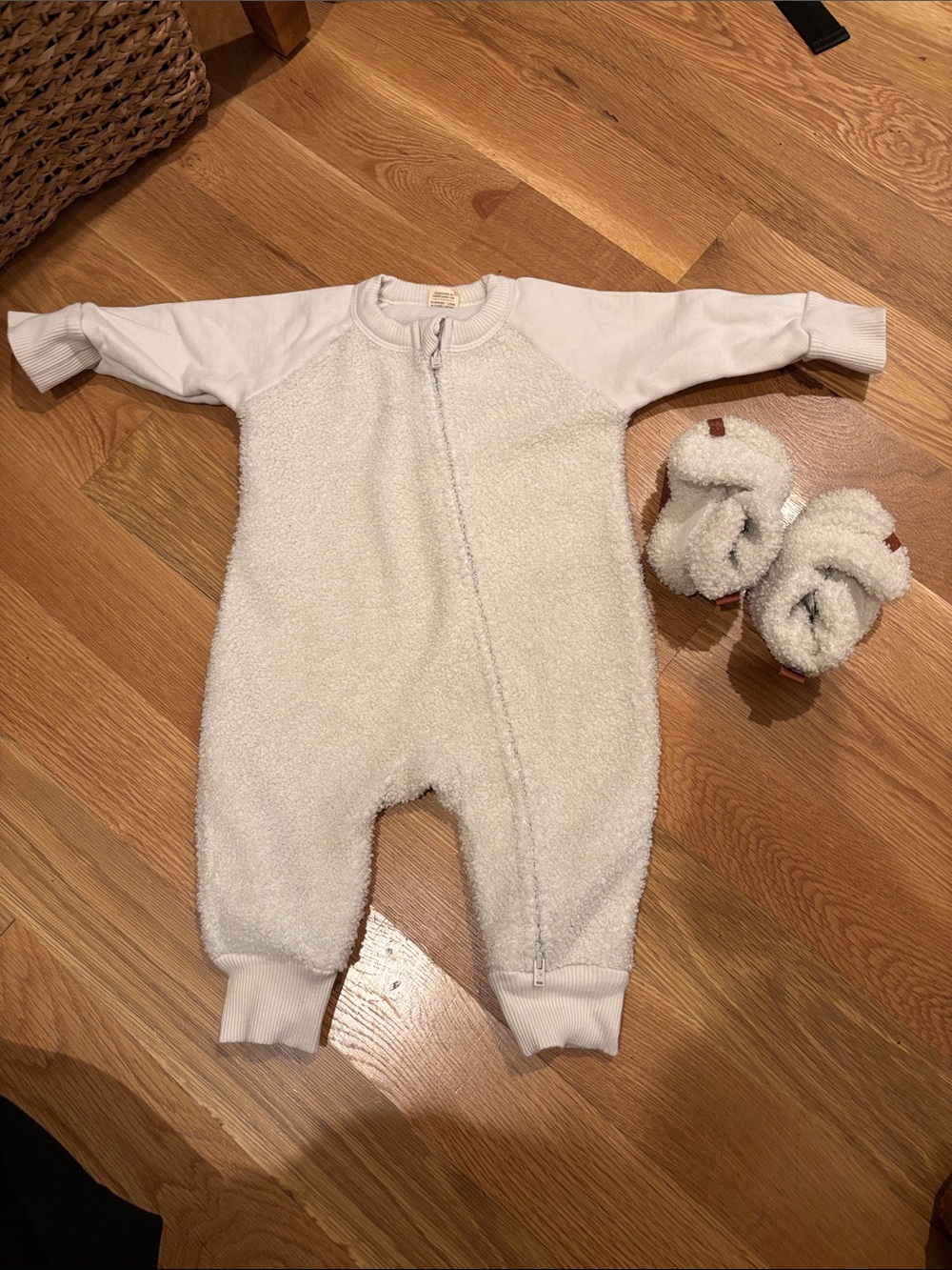 Like new Goumi baby slippers and outfit. 6-12 months.